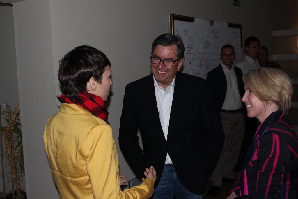 Mark Rohr, CEO of Celanese, with Lori Johnston working with an NGO in Poland for the Celanese International Impact Program (CIIP). The annual program consists of 10 employees spending a month working with NGOs in another country. Last year the program served an NGO in Brazil.