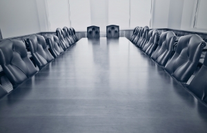 Stylized photo of an empty conference room
