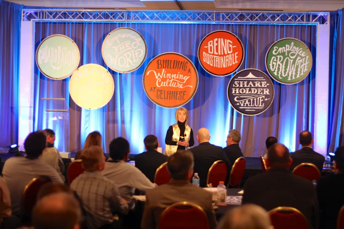 Lori presenting at a Celanese Leadership Conference
